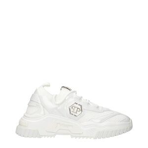 Philipp Plein Chunky Fabric Sneakers with Cushioned Sole Men White